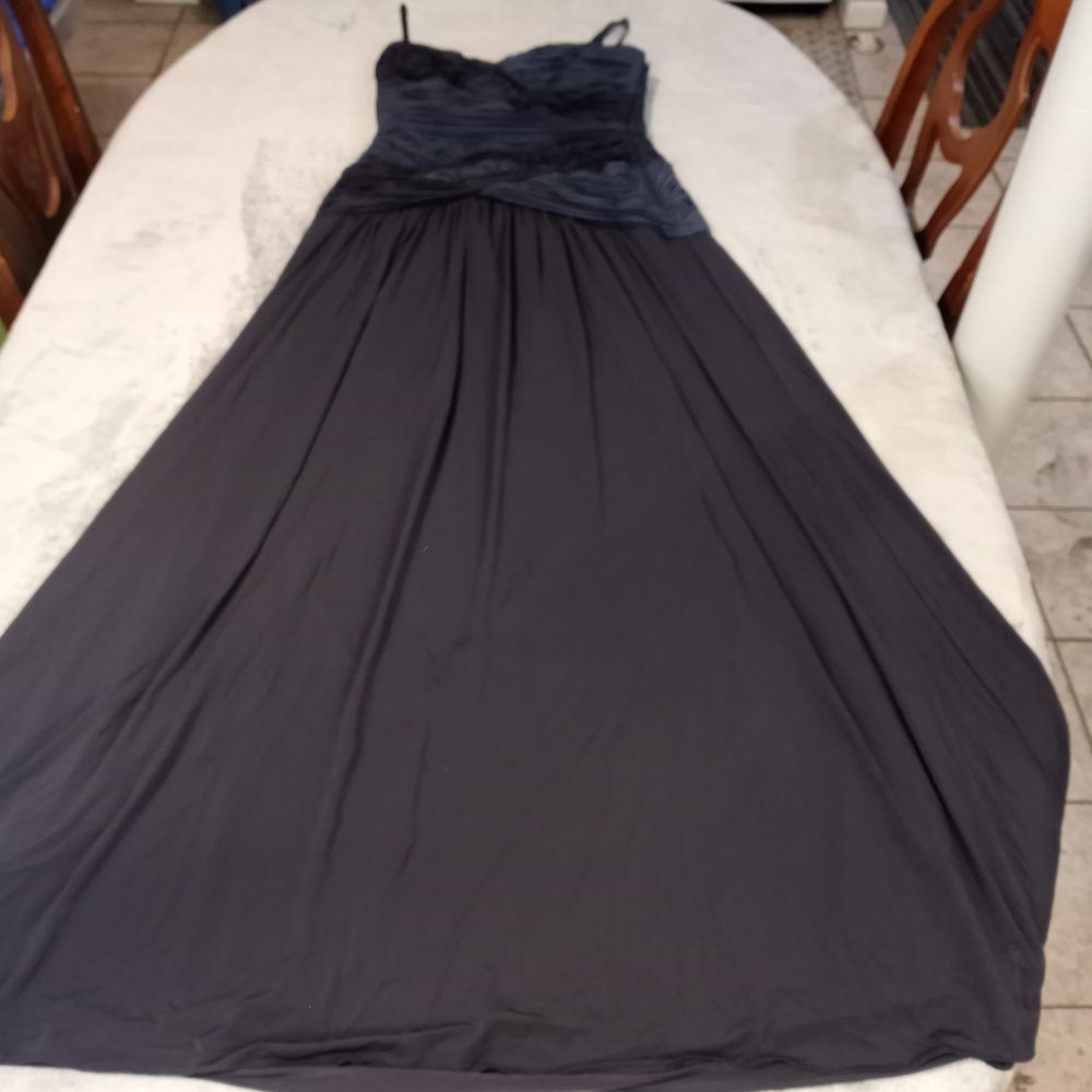 BCBG Maxazria Women's  Mermaid Navy Black Elegant Maxi Dress Large NWT - Picture 15 of 16